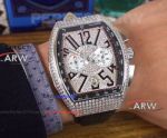 Perfect Replica Iced Out Franck Muller Vanguard Chrono Watch - SS Diamond Case 43mm